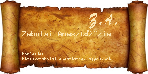 Zabolai Anasztázia névjegykártya